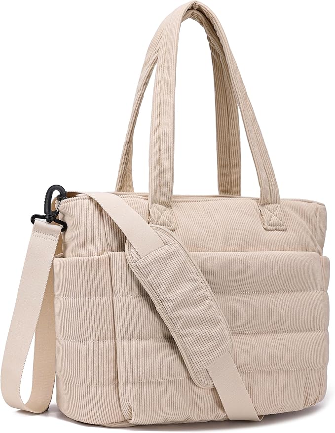 AOCINA Puffer Tote Bag for Women Quilted Work Bag Nurse Bags Women's Shoulder Handbags for Travel Gym Gifts Laptop Purse