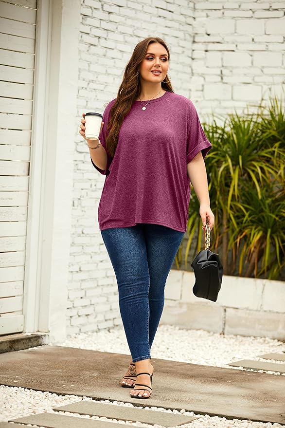 Women Oversized T-Shirt Summer Casual Short Sleeve Loose Tee Tops