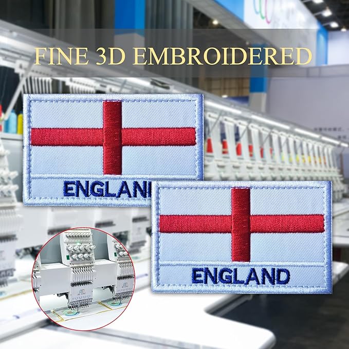 EmWoot 2PCS England Flag Patch Embroidered Morale Patch Military Tactical Patches Hook and Loop