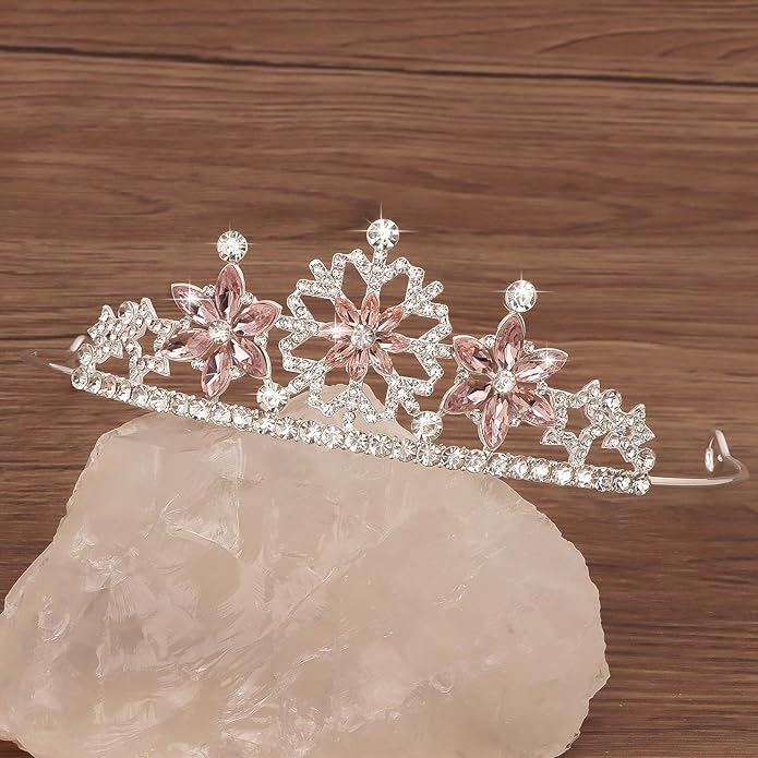 Frozen Elsa Tiaras for Girls Snowflakes Princess Crowns for Girls Sapphire Crystal Tiara and Crown for Women Birthday Girl Crown for Birthday Wedding Pageant Prom Halloween Costume Party