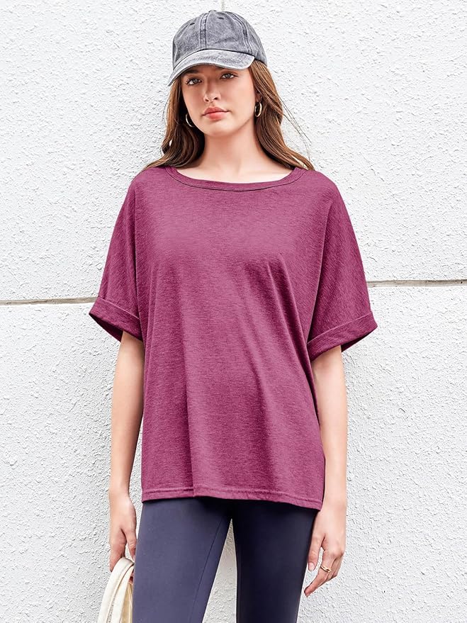 Women Oversized T-Shirt Summer Casual Short Sleeve Loose Tee Tops