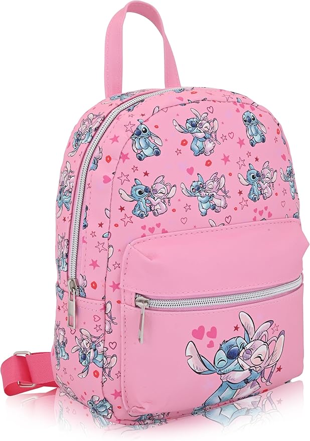 Disney Lilo and Stitch Backpack for Women, Men, Boys, Girls, Unisex | Cute PU Leather 10" Stitch Mini Backpack Purse Shoulder Purse | Stitch Bag and Stitch Accessories