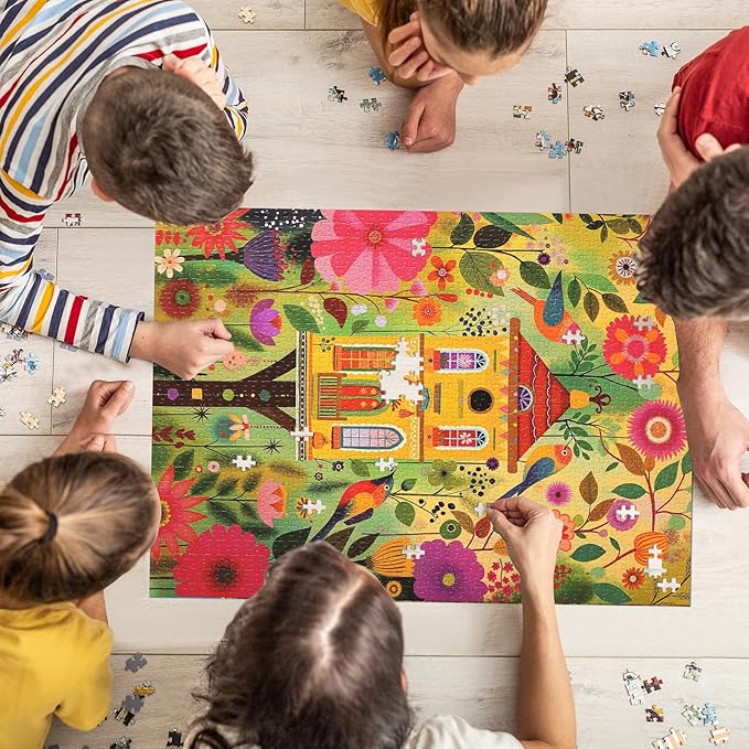 Naturelish Jigsaw Puzzle for Adults 1000 Pieces, Magical Forest Treehouse, Vibrant Colors Fantasy Whimsical Tree Art Puzzle, Challenging Game for Family Friends Gifts Home Decor, 20x27 Inches
