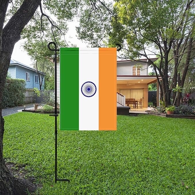 India Flag Indian Flag, Small Indian Garden Flags for Yard Patio Porch Independence Day Patriotic Festival Outdoor Decorations