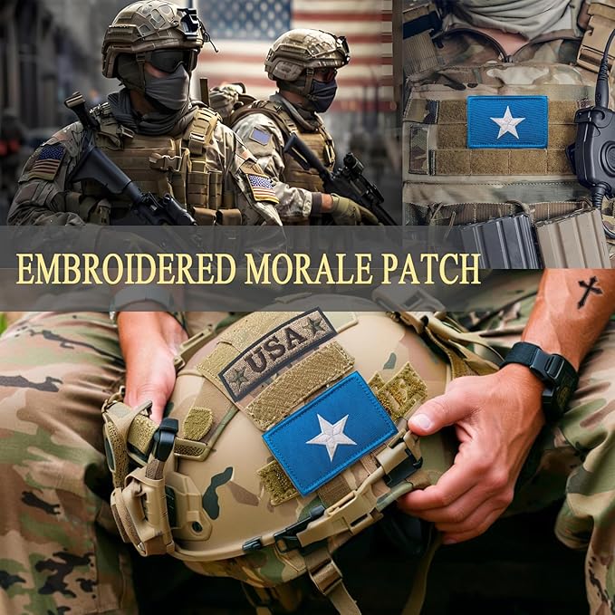 EmWoot 2PCS Somalia Flag Patch Embroidered Morale Patch Military Tactical Patches Hook and Loop