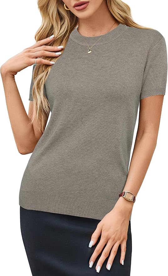 Arach&Cloz Women's Wool Blend Business Casual Essential Fall Layering Pullover Sweaters