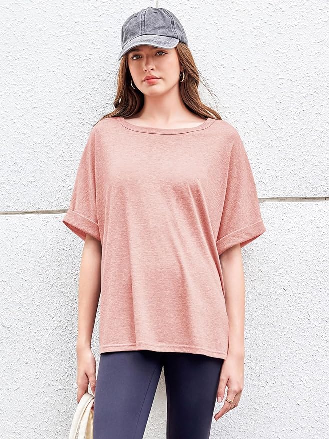 Women Oversized T-Shirt Summer Casual Short Sleeve Loose Tee Tops