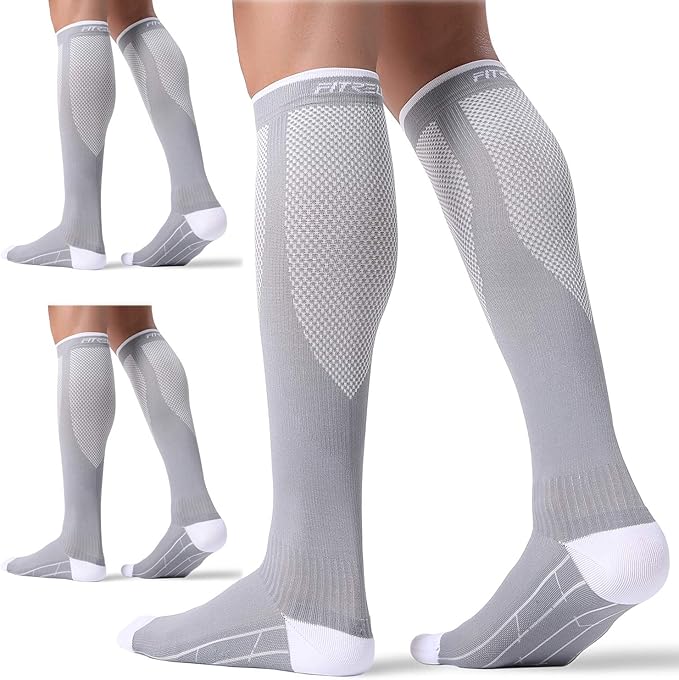 FITRELL 3 Pairs Compression Socks for Women and Men 20-30mmHg-Circulation Support Socks
