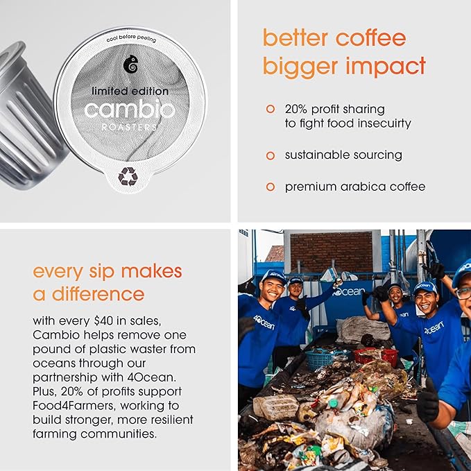 CAMBIO ROASTERS Pumpkin Spice Coffee Pods – Small Batch Medium Roast 100% Arabica Coffee Pod, Recyclable in Aluminum Pods – Keurig-Compatible, 60-Count