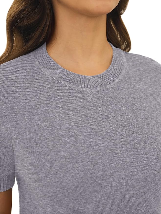 Women's Soft Short Sleeve Wool Blend Pullover Sweater for Business Casual & Fashion