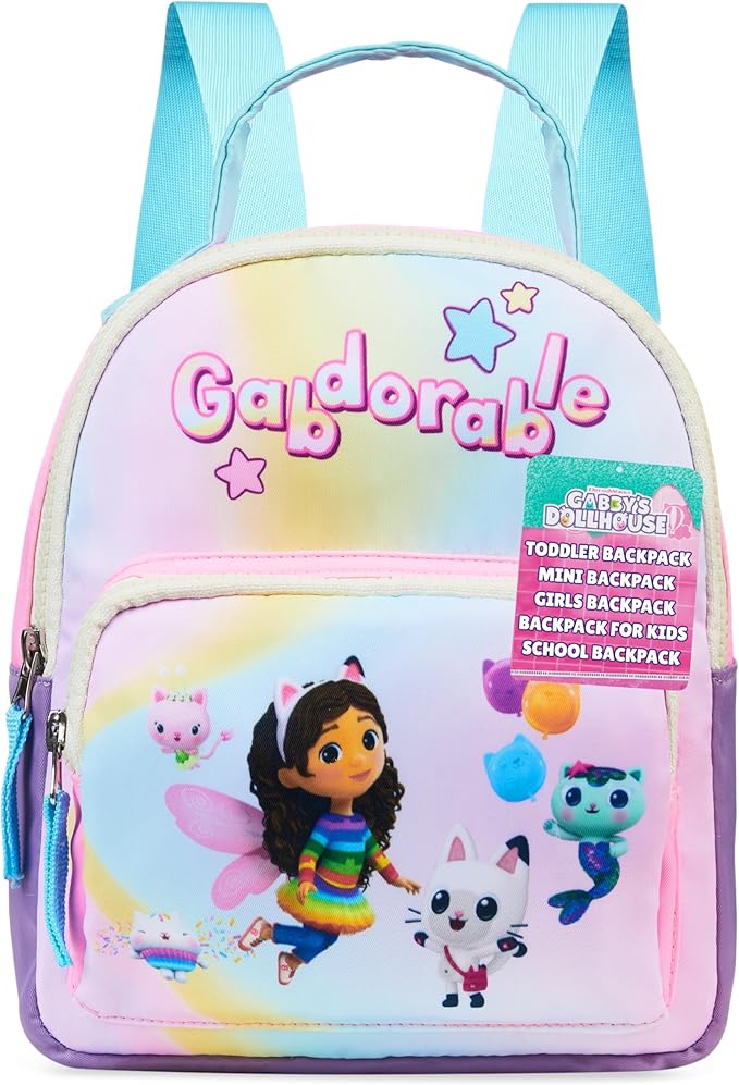 Get Trend Gabby’s Dollhouse Mini Backpack for Kids Girls Toddlers 9x7” Travel Bag Cute Bag for Daycare Trips Vacation Fashion Gifts for Girls (Multi Gabby’s Dollhouse)