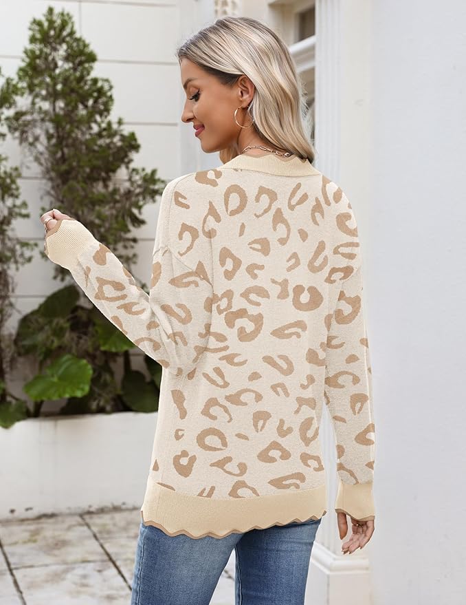 Zeagoo Women's 2026 Fall V Neck Sweater Casual Long Sleeve Lightweight Ribbed Knit Pullover Sweaters Dressy Casual Tops