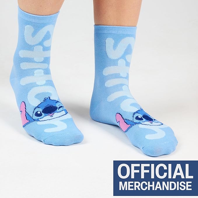 Disney Socks for Women, Teens, 5 Pack Soft Breathable Crew Character Socks for Lounging, Daily Wear, Funny Gifts for Women