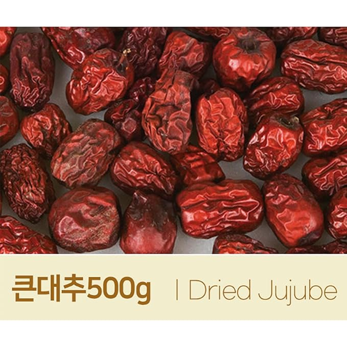 GAGOPA Dried Jujube Fruit – 100% Korean Red Dates, Naturally Sweet Flavor, Caffeine-Free Herbal Infusion, Great for Tea, Soups & Samgyetang, 500g Bulk Pack