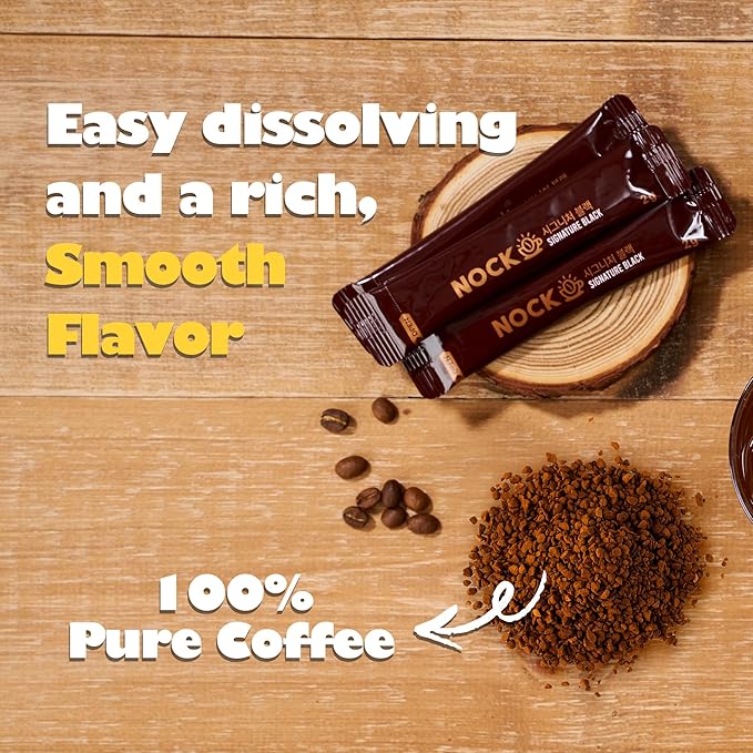 [Nokchawon] Signature Black Instant Coffee (20 Sticks, 40g) | Premium Korean Black Coffee | Great Small Christmas Gift | Warm Holiday Drink for Travel & Office