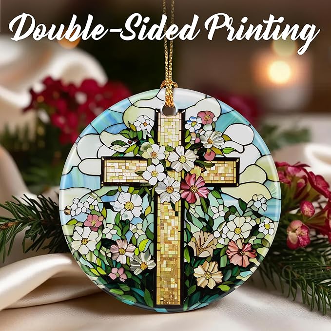Christian Cross Ornaments, Christmas Ornaments: Christmas Tree Decorations, Easter Faith Cross Decor, Stocking Stuffers, Gift Ideas, Xmas Gift, Religious Gifts & Christian Gifts