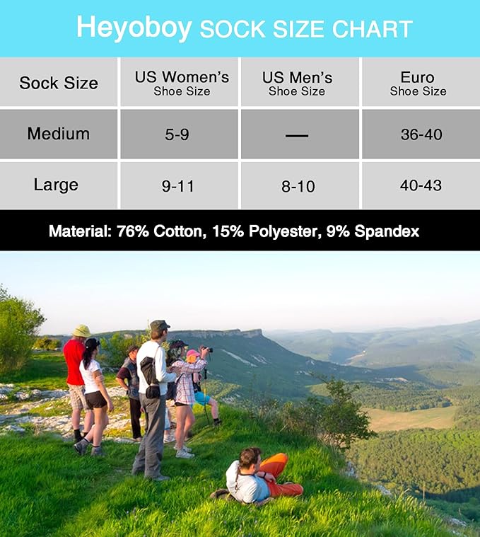 Heyoboy Womens Ankle Anti-blister Thick Cushioned Wicking Odor Resist Athletic Running Socks 5 Pairs