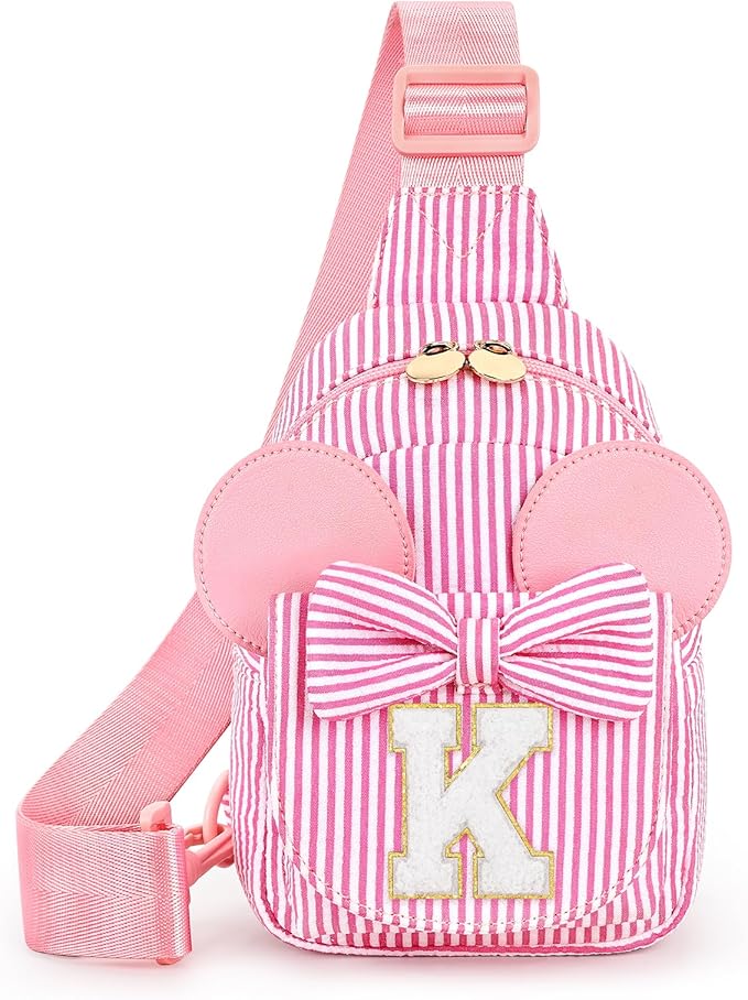 mibasies Initial Sling Bag for Girls, 4 Year Old Girl Birthday Gifts, Letter K