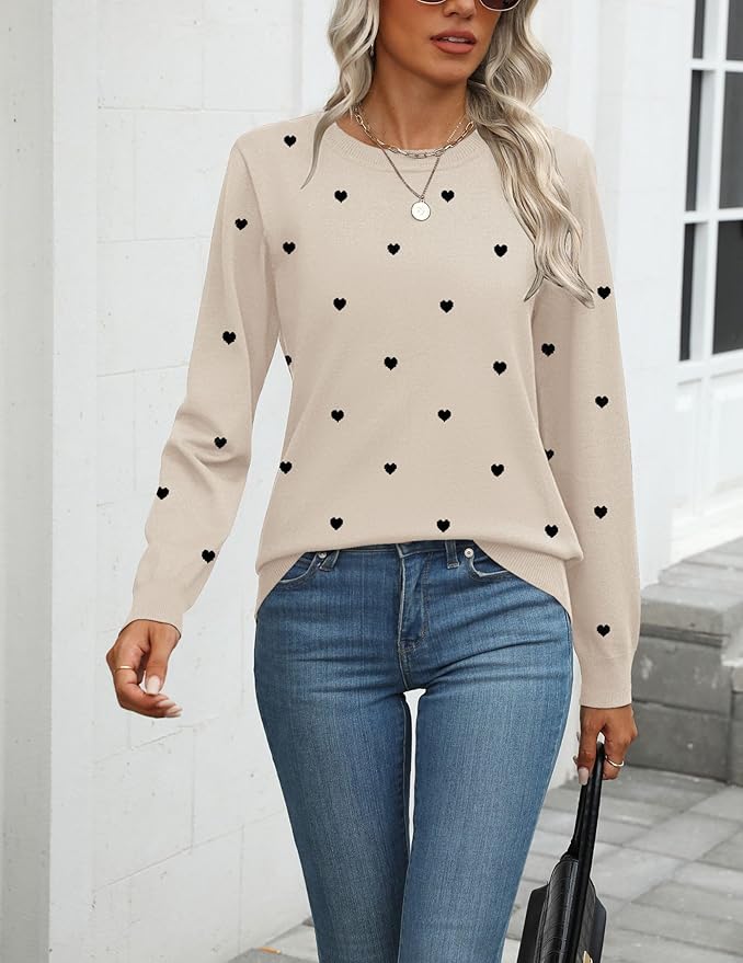 Zeagoo Womens 2026 Fall Sweaters Long Sleeve Tops Classic Crew Neck Pullover Sweaters Loose Dressy Casual Basic Clothes