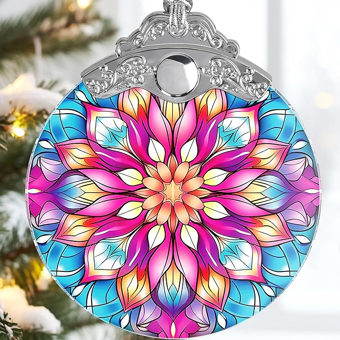 Jocidea Lotus Flower Christmas Ornament - Hanging Decor & Suncatcher - Gifts for Lotus Lovers