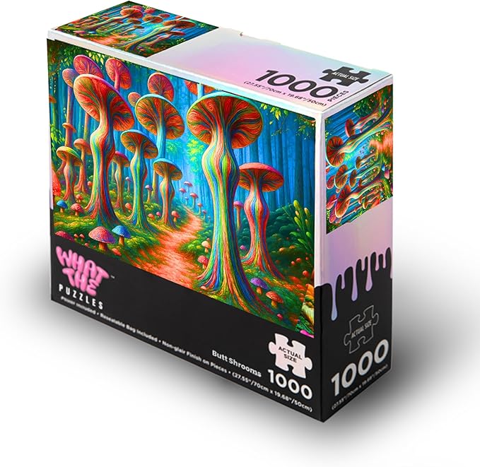 What The Puzzles - Challenging Jigsaw Puzzles 1000 Pieces, Difficult Brain Teaser Puzzles for Adults (Mushroom)