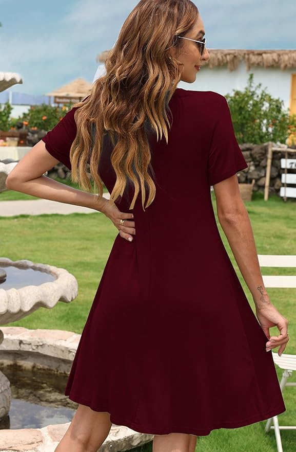 MOLERANI Women's Casual Plain Simple T-Shirt Loose Dress