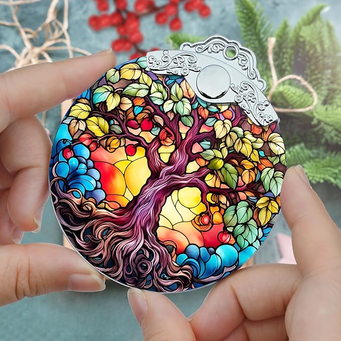 Jocidea Tree of Life Christmas Ornament, Stained Glass Decor, Gifts & Holiday Ideas