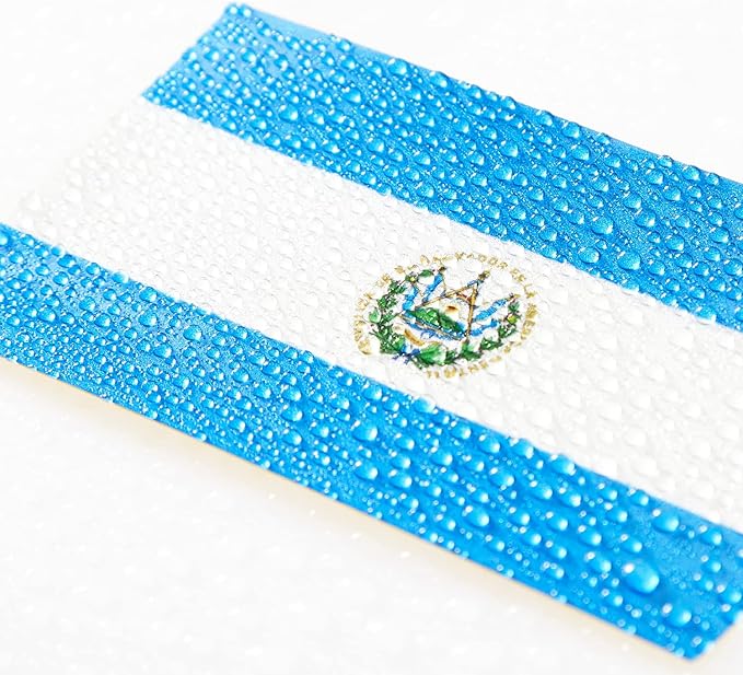CANTENDO 5Pcs El Salvador Flag Decal Sticker - Salvadoran Flags Reflective Vinyl Car Stickers - for Car Window Bumper Waterproof Sticker (2.5 x 4.5 Inch)