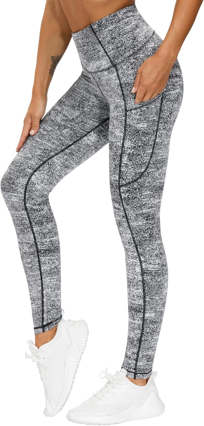 THE GYM PEOPLE Thick High Waist Yoga Pants with Pockets, Tummy Control Workout Running Yoga Leggings for Women