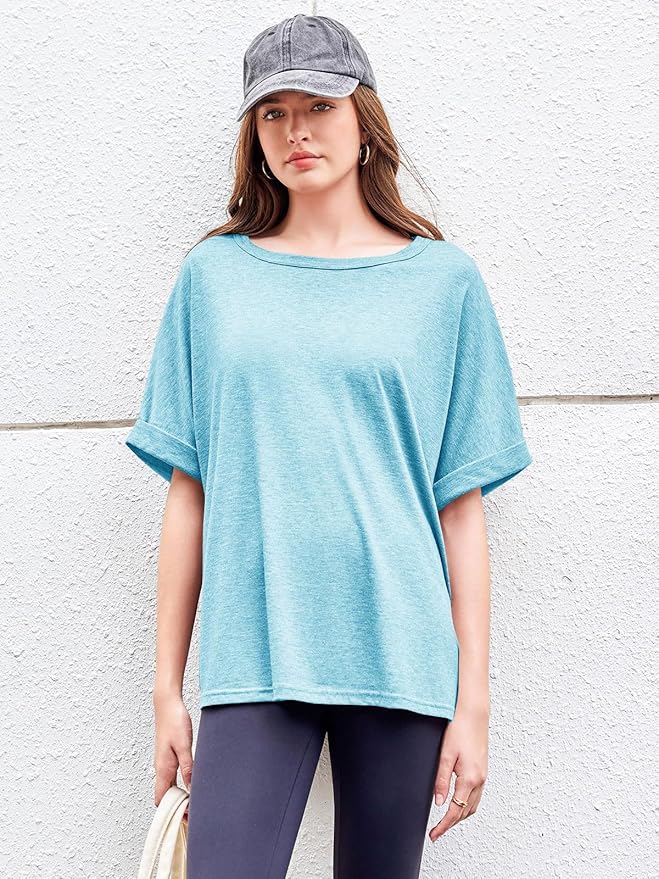 Women Oversized T-Shirt Summer Casual Short Sleeve Loose Tee Tops