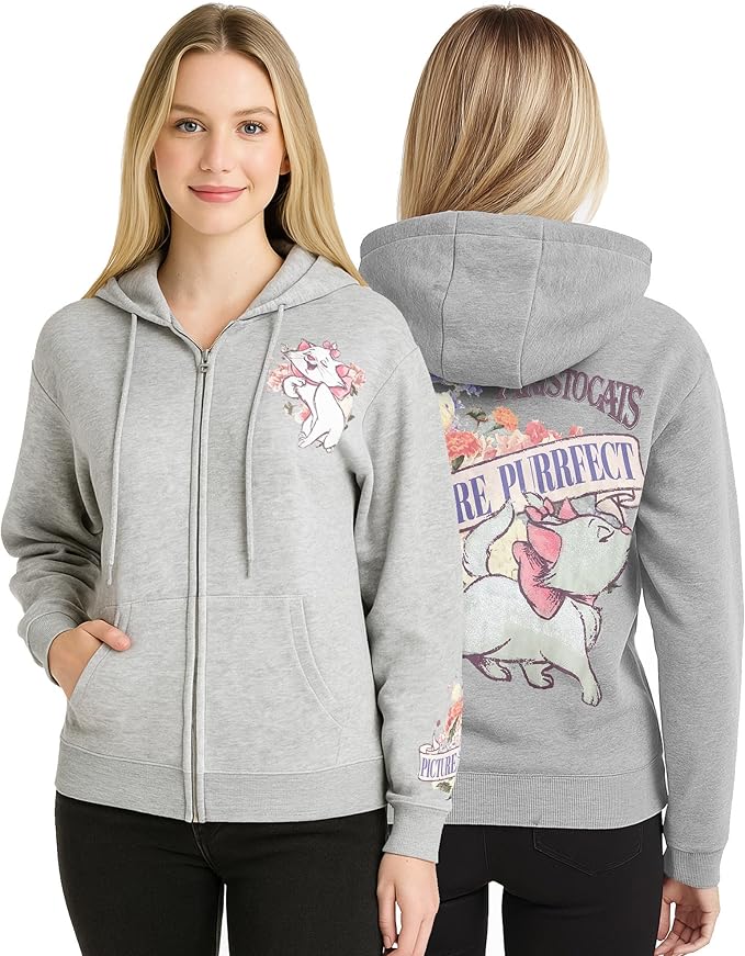 Disney Womens Zip Up Hoodies - Cars Lightning McQueen Lilo and Stitch Angel Marie Fleece Graphic Sweatshirts for Women (S-3X)