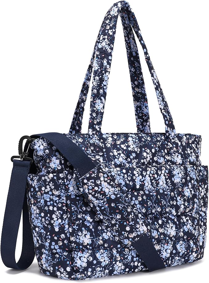 AOCINA Puffer Tote Bag for Women Quilted Work Bag Nurse Bags Women's Shoulder Handbags for Travel Gym Gifts Laptop Purse
