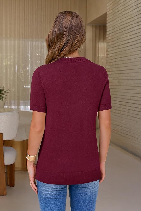 Arach&Cloz Women's Wool Blend Business Casual Essential Fall Layering Pullover Sweaters