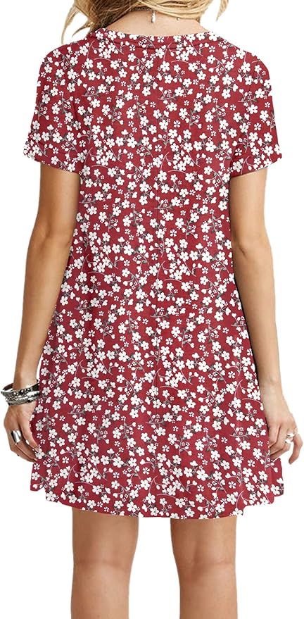 MOLERANI Women's Casual Plain Simple T-Shirt Loose Dress