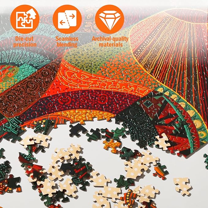 Naturelish Jigsaw Puzzles for Adults 1000 Pieces, Beautiful Detailed Difficult Challenging Puzzle for Relaxing Evening Home Decor, 20x27 Inches, Colorful Deer