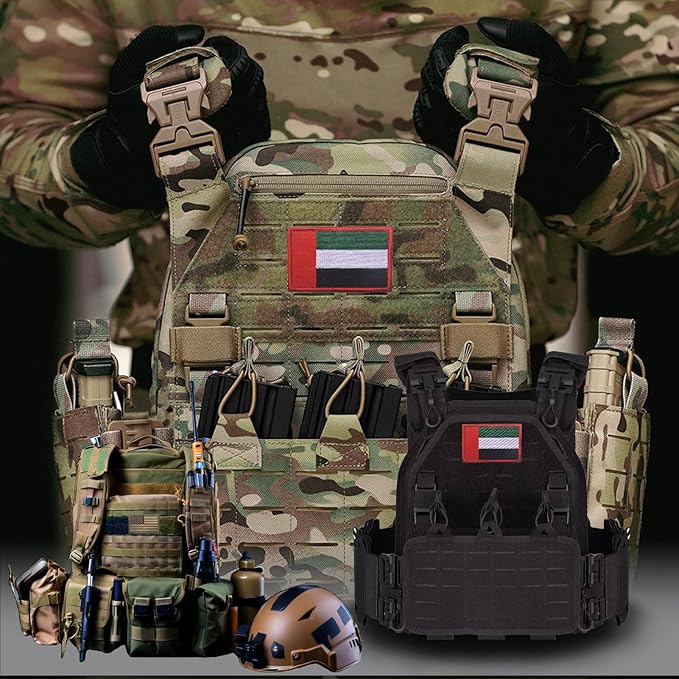 EmWoot 2PCS Arab Emirates Flag Patch Embroidered Morale Patch Military Tactical Patches Hook and Loop