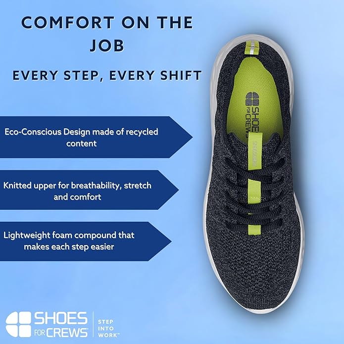 Shoes for Crews Women's Slip-Resistant Work Sneakers – Comfortable, Non-Slip Work Shoes for Women in Food Service, Healthcare, Hospitality - Everlight
