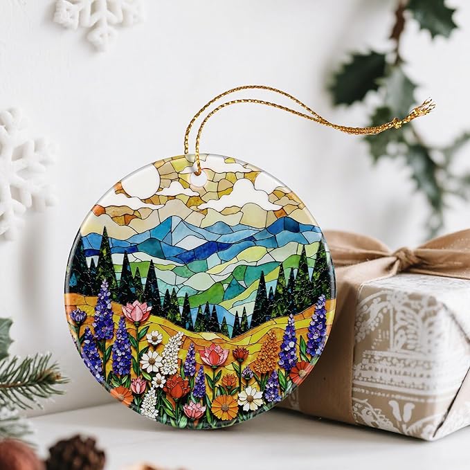 Mountain Wildflower Ornaments, Christmas Ornaments: Christmas Tree Decorations, Holiday Decor, Stocking Stuffers, Gift Ideas, Xmas Gifts & Gifts for Nature Lover