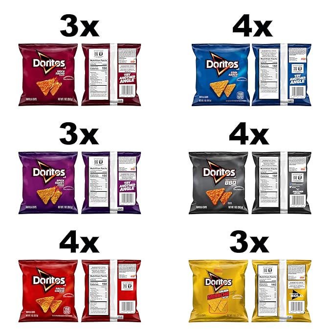 Doritos Flavored Tortilla Chips Variety Pack (Pack of 21)