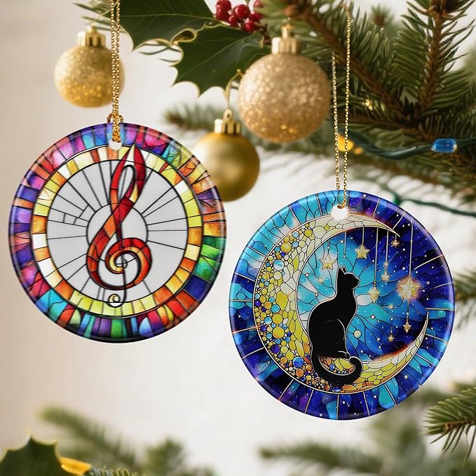 Black Cat Ornaments, Christmas Ornaments: Christmas Tree Decorations, Holiday Decor, Stocking Stuffers, Gift Ideas, Xmas Gift, Pet Lover Gifts & Gifts for Cat Lover