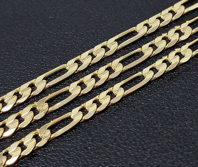 BA UNIQUE FASHION Gold Electroplated Anklet for Women, 9-12 Inch Sizes, Figaro, Cuban, Mariner, Herringbone Design - Made in Korea