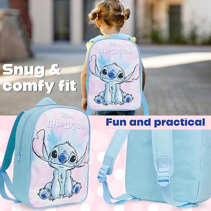 Get Trend Disney Stitch Mini Backpack Kids Toddlers 12x9” Rucksack Kindergarten Bag Preschool Sports Travel Backpacks 3+ Gifts for Kids (Blue Stitch)