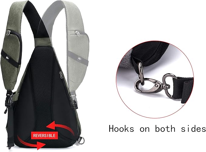 TurnWay Water-Proof Sling bag/Crossbody Backpack/Shoulder Bag with USB Charging Port for Travel, Hiking, Cycling, Camping