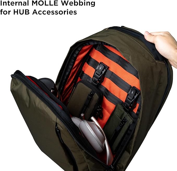 ALPAKA Metro Backpack Pro for Men - Fits 15.6" Laptop Business Travel Backpack with YKK Zippers, MOD Key Leash & Luggage Pass-through, Weatherproof X-pac Material Work Bag(Olive Green)