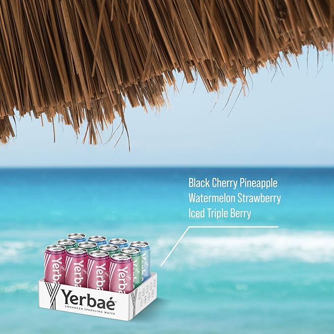 Yerbaé Energy Beverage - Variety Power Pack, 0 Sugar, 0 Calories, 0 Carbs. Yerbae is Energized by Yerba Mate, Plant-Based, Healthy Alternative to Sugary Energy Drinks, 16oz cans (12 Pack)