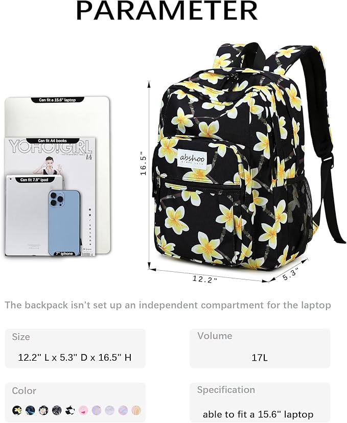abshoo Classical Basic Travel Backpack For School Water Resistant Bookbag | For School, For School