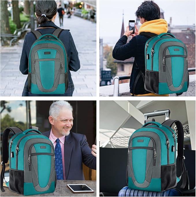 BIKROD Travel Laptop Backpack for Men and Women, Backpacks for School Teen Boys, Business Anti Theft Slim Durable Back Pack with USB Charging Port, Adult Computer Bag Gift 15.6 IN Laptop