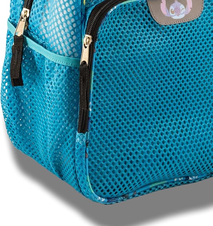 Disney Stitch Backpack for Kids | Stitch Bookbag for Girls, Boys, Unisex | Toddler Travel Bag, Mesh Cordura Lightweight Pool Backpack | Ages 3+
