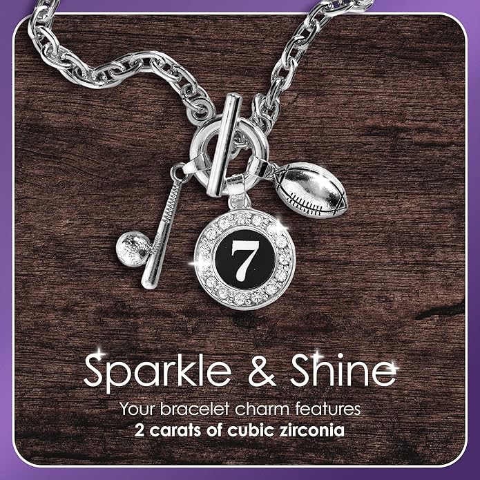 Inspired Silver - Silver Square Charm Toggle Bracelet with Cubic Zirconia Jewelry