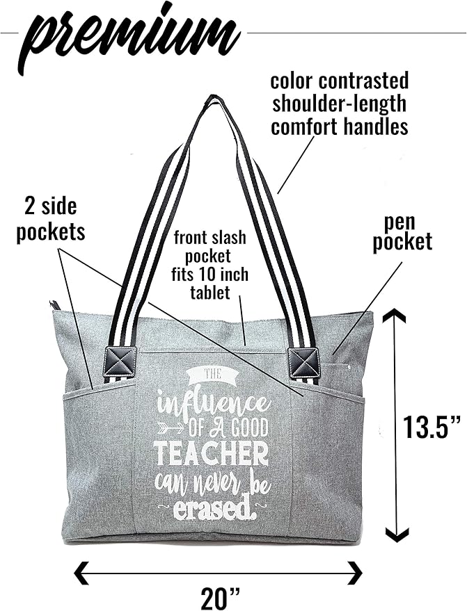 Brooke & Jess Designs Teacher Tote Bag for Work - Teacher Handbag Gifts for Women, Teacher Bag Best Teacher Appreciation Gift